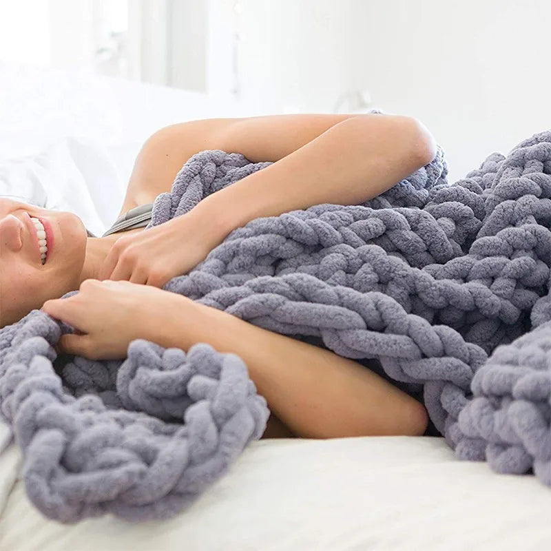 Chunky Knit Chenille Blanket