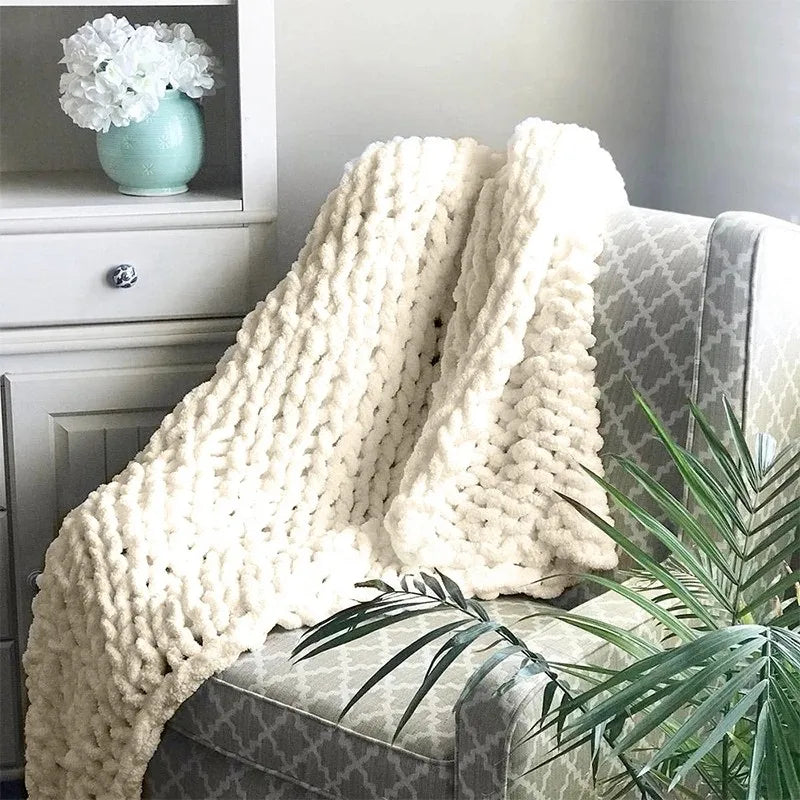 Chunky Knit Chenille Blanket